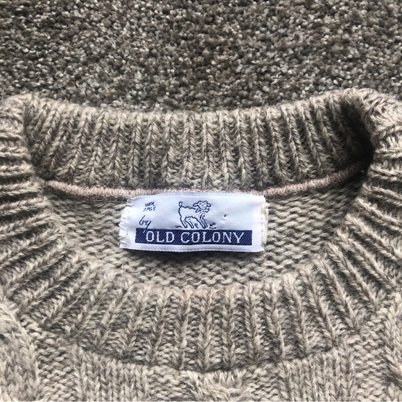 VINTAGE OLD COLONY CABLE KNIT WOOL SWEATER WOMENS SIZE - Picture 4 of 10